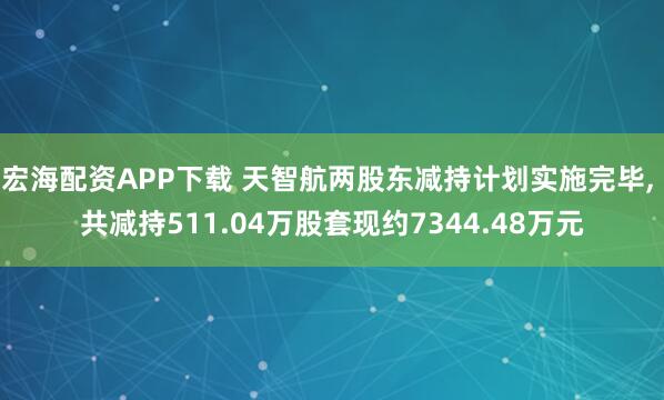 宏海配资APP下载 天智航两股东减持计划实施完毕, 共减持511.04万股套现约7344.48万元